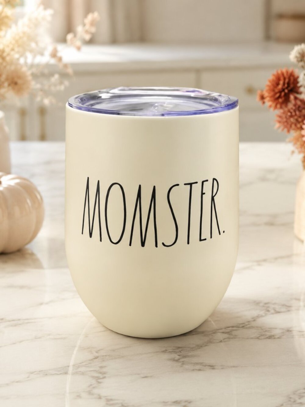 Rae Dunn MOMSTER Halloween Insulated Stainless Steel Wine Tumbler NWT